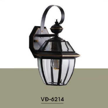 HF - VĐ - 6214: Đèn đồng gắn tường ngoài trời  - KT: L200 mm x H330mm - Bóng đèn E27 x 1