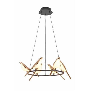 EU - T 6252/6: Đèn thả LED  -  KT: Ø650mmx H1500mm - Đèn LED 10W x 6 bóng ánh sáng vàng