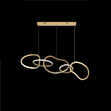 E - T - 6257/5: Đèn thả ngang 5 vòng LED - KT: L1200mm x W400mm x H1000mm - Đèn LED 60W x 5 - Ánh sáng đổi 3 màu