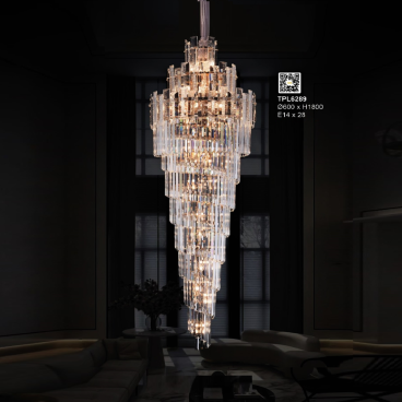 35 - TPL6289: Đèn thả Phale - KT: Ø600mm x H1800mm - Đèn E14 x 28 bóng