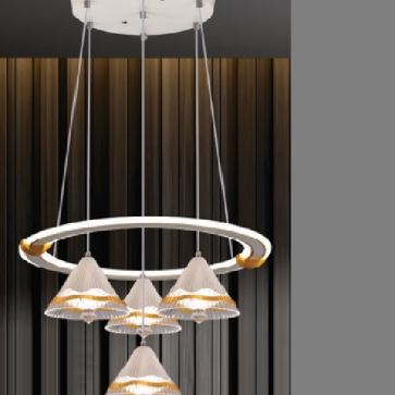 HF - TL -  6375/4: Đèn thả LED - KT: Ø490mm  x  H1000mm - Đèn LED 48W đổi 3 màu