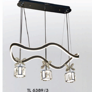 HF - TL - 6389/3: Đèn thả LED 3 bóng  - KT: L640mm x W320mm x H1000mm - Đèn LED 48W đổi 3 màu
