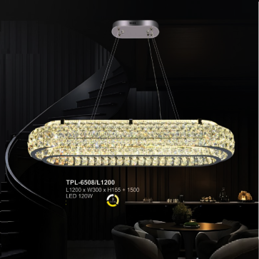 A - TPL - 6508/L1200: Đèn thả ngang  LED Phale - KT: L1200mm x W300mm x H155mm + 1500mm - Đèn LED 120W ánh sáng đổi 3 màu