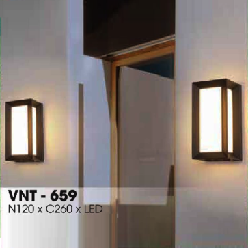 VNT - 659: Đèn gắn tường ngoài trời - KT: W120mm  x H260mm - Đèn LED