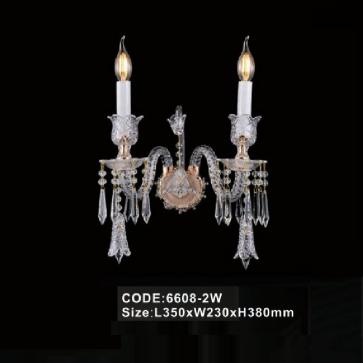 CODE: 6608 - 2W: Đèn gắn tường Phale nến 2 bóng - KT: L350mm x W230mm x H380mm - Đèn LED 2W + Bóng đèn nến chân E14 x 2 bóng