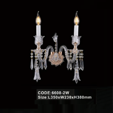 CODE: 6608 - 2W: Đèn gắn tường Phale nến 2 bóng - KT: L350mm x W230mm x H380mm - Đèn LED 2W + Bóng đèn nến chân E14 x 2 bóng