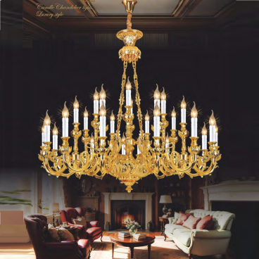 NC 6621/16+8+4: Đèn chùm nến 28 tay - KT: Ø1000mm x H1100mm +400mm - Bóng đèn nến E14 x 28 bóng