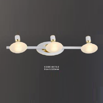 CODE: 6672 - 3 : Đèn rọi tranh/gương 3 bóng - KT: L460mm - Đèn LED ánh sáng vàng