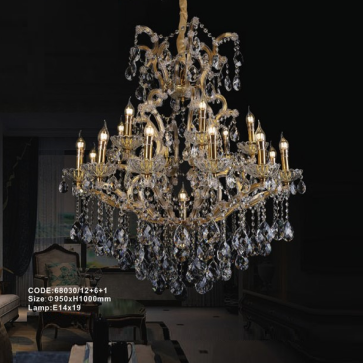 CODE: 68030/12+6+1 : Đèn chùm Phale nến 19 tay - KT: Ø950mm x H1000mm - Bóng đèn E14 x 19 bóng