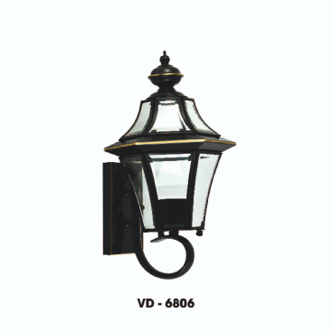 VD - 6806:  Đèn gắn tường ngoài trời xi mạ đồng - KT: W200mm x H400mm - Bóng đèn E27 x 1