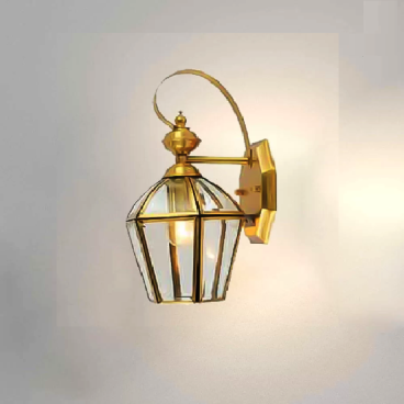 VD - 6807:  Đèn gắn tường ngoài trời xi mạ đồng - KT: W180mm x H350mm - Bóng đèn E27 x 1