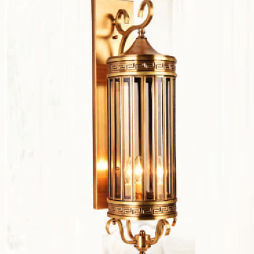 VD - 681A -18: Đèn gắn tường ngoài trời xi mạ đồng - KT: W200mm x H750mm - Bóng đèn E14 x 3