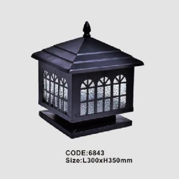 CODE: 6843: Đèn gắn đầu trụ - KT: L300mm x H350mm - Bóng đèn E27 x 1