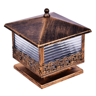 CODE: 6852: Đèn gắn đầu trụ - KT: L250mm x H350mm - Bóng đèn E27 x 1