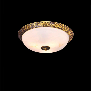 E - BTD - 69: Đèn ốp trần đồng chao thủy tinh - KT: Ø480mm - Đèn LED 30W x 2 - Ánh sáng đổi 3 màu