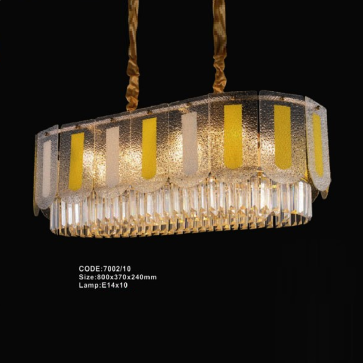 CODE: 7002/10: Đèn thả ngang - KT: L800mm x W370mm x H240mm - Đèn E14 x 10 bóng