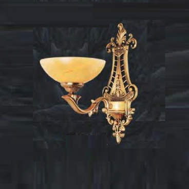 NV 701/1: Đèn gắn tường đồng chao đá - KT: L290 -190mm x H400mm - Bóng đèn E27 x 1