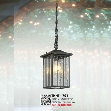 THNT - 701: Đèn thả đơn - KT: Ø205mm x H370mm - Bóng đèn E27 x 1