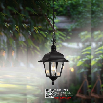 THNT - 702: Đèn thả đơn - KT: Ø228mm x H426mm - Bóng đèn E27 x 1