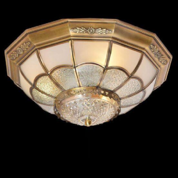 VE - MĐ - 7028/4: Đèn áp trần đồng chao thủy tinh - KT: Ø400mm  - Bóng đèn E27