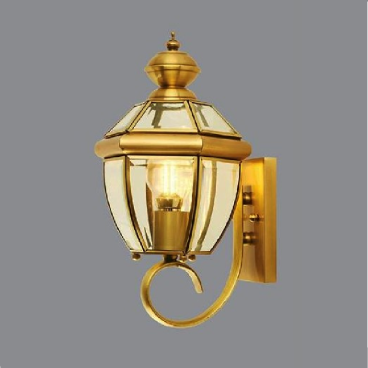 SN - VĐ 7044: Đèn gằn tường ngoài trời đồng - KT: Ø200mm x H380mm - Bóng đèn E14 x 1