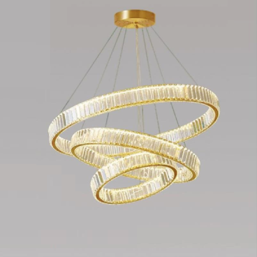 35 - THD7050Vàng468: Đèn thả 3 vòng LED Phale - KT: Ø(400+600+800)mm x H2000mm - Đèn LED đổi 3 màu