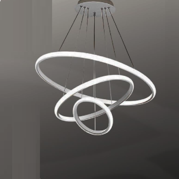 35 - THD7087TRANG: Đèn thả 3 vòng LED trắng - KT: Ø(300+500+700)mm - Đèn LED 120W ánh sáng đổi 3 màu