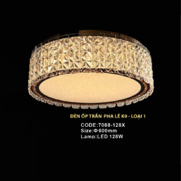 CODE: 7088-128X: Đèn áp trần Phale - KT: Ø600mm - Đèn LED 128W