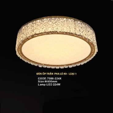 CODE: 7088 - 224X: Đèn áp trần Phale - KT: Ø800mm - Đèn LED 224W