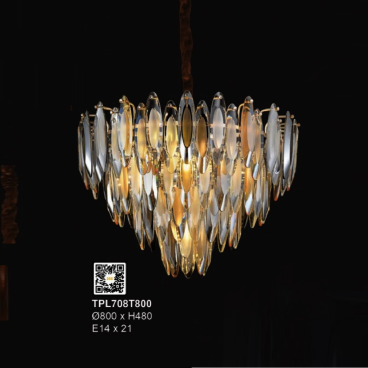 35 - TPL708T800: Đèn thả Phale - KT: Ø800mm x H480mm - Đèn E14 x 21 bóng