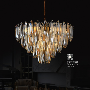 35 - TPL708T950: Đèn thả Phale - KT: Ø950mm x H550mm - Đèn E14 x 29 bóng