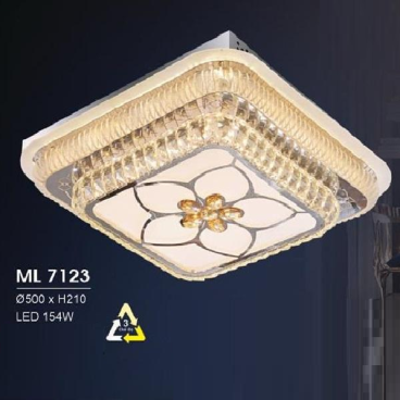 HF - ML 7123: Đèn áp trần LED - KT: L500mm x W500mm  x H210mm - Đèn LED 154W đổi 3 màu