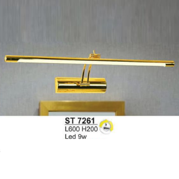 S - ST 7261:  Đèn rọi tranh/rọi gương - KT: L600mm x H200mm - Đèn LED 9W đổi 3 màu