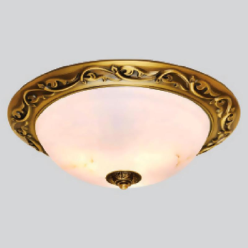 E - BTD - 74: Đèn ốp trần đồng, chao thủy tinh  - KT: Ø310mm - Đèn LED SMD 24W - Ánh sáng đổi 3 màu