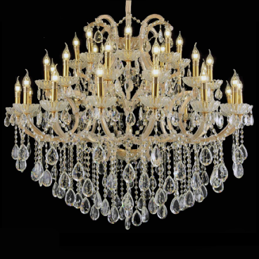 CNQT - 74: Đèn chùm nến phale K9 cao cấp 37 tay - KT: Ø1150mm x H950mm - Bóng đèn nến E14 x 37 bóng