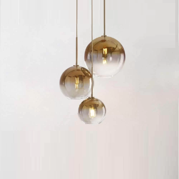 THCN 74-23: Đèn thả đơn chao thủy tinh - KT: Ø200mm - Bóng đèn E27 x 1 bóng