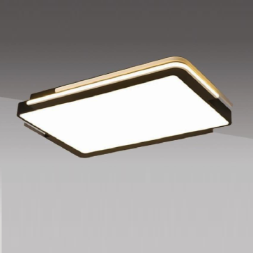 OT75CN Đen - Đèn LED ốp trần Mica chữ nhật - KT: L1100mm x W750mm - Đèn LED đổi 3 màu - Remote