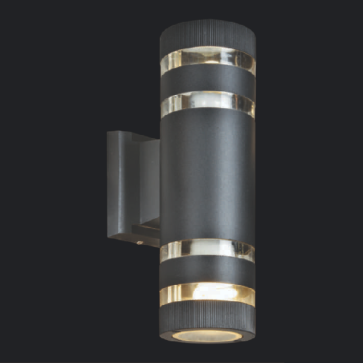 EU - CN - 76: Đèn gắn tường ngoài trời - KT: Ø90mm x W170mm x H300mm - Bóng đèn E27 x 2