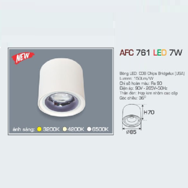 AFC 761 LED 7W: Đèn LED gắn nổi 7W, 1 chế độ ánh sáng ( vàng/trung tính/trắng)