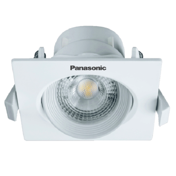 NNNC7630688: Đèn LED âm trần vuông 5W chỉnh góc (38°/60°) - KT: 90mm x 90mm x H43.5mm - Lổ khoét: 80mm x80mm - ánh sáng vàng 3000K