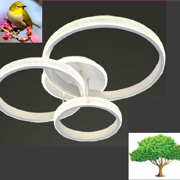 VE - MT - 7471/3: Đèn áp trần LED 3 vòng - KT: L700mm x H150 - Đèn LED đổi 3 màu