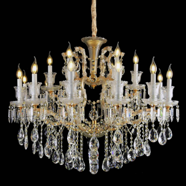 CNQT - 77: Đèn chùm nến Phale K9 19 tay - KT: Ø950mm x H1000mm - Bóng đèn chân E14 x 19 bóng