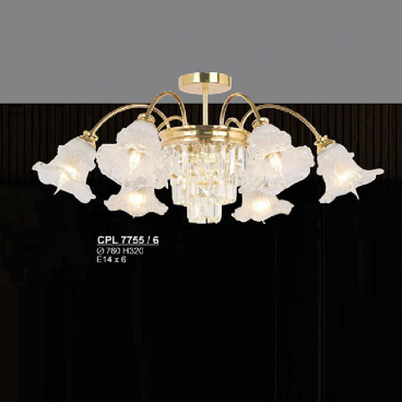 S - CPL 7753/10+5: Đèn chùm thả 15 tay  - KT: Ø1020mm x H400mm - Bóng đèn E14 x 15 bóng