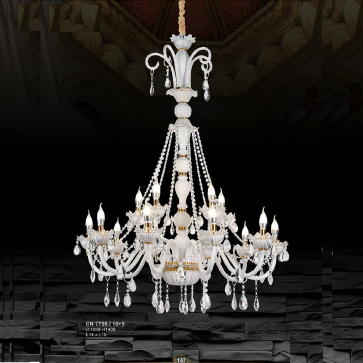 S - CN 7756/10+5: Đèn chùm nến 15 tay - KT: Ø1000mm x H1400mm - Bóng đèn E14 x 15 bóng