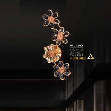 VFL 7800: Đèn gắn tường Phale LED - KT: L150mm x H400mm - Đèn LED 24W ánh sáng đổi 3 màu