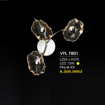 VFL 7801: Đèn gắn tường Phale LED - KT: L255mm x H370mm - Đèn LED 15W ánh sáng vàng