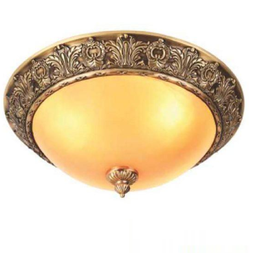 NM 781B: Đèn ốp trần đồng chao đá - KT: Ø400mm x H160mm - Bóng đèn E27 x 3 bóng