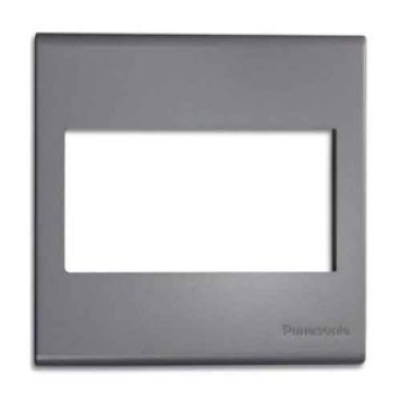 WEB7813MH: Mặt vuông dùng cho 3 thiết bị - màu xám ánh kim