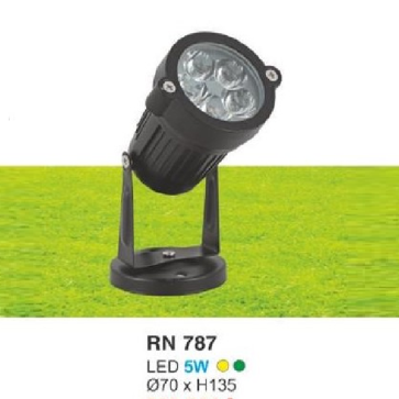 HF - RN 787 LED 5W: Đèn pha ngoài trời LED 5W - KT: Ø70mm x H135mm - Ánh sáng vàng /XL