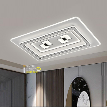 SN - ML 7894: Đèn áp trần LED Mica chữ nhật - KT: L920mm x W580mm - Đèn LED 255W - Ánh sáng đổi 3 màu - Remote